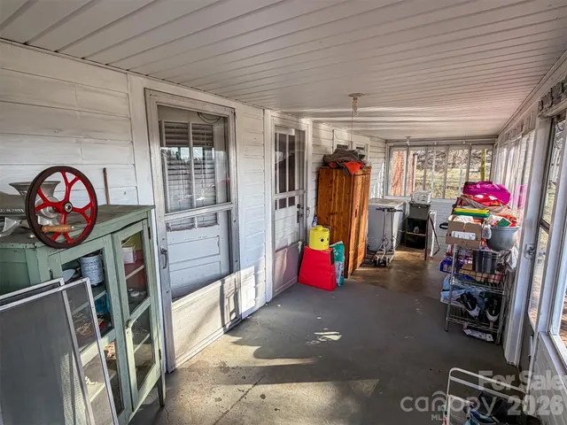 a view of a garage with stuff