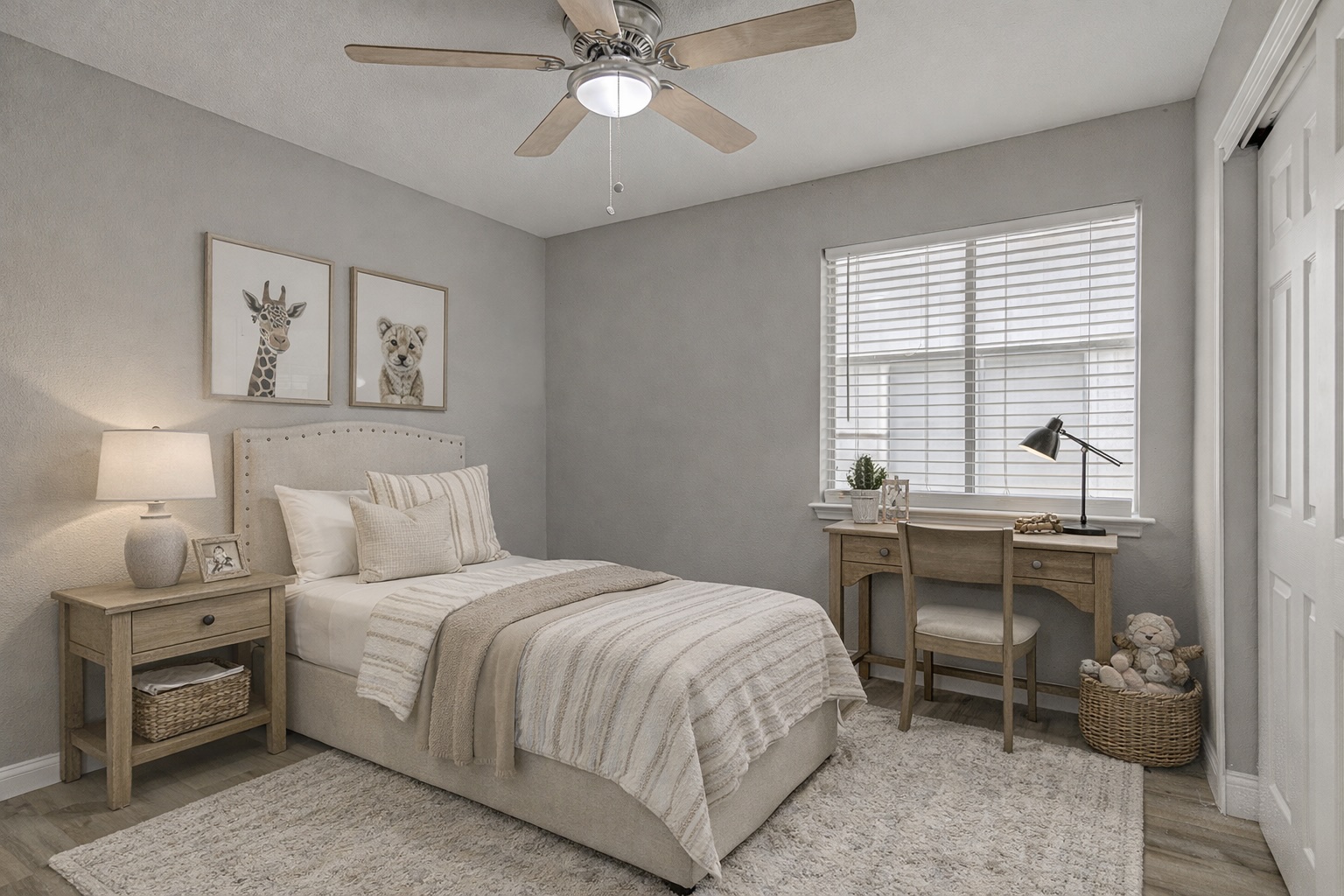 17838 Loch Linnhe Loop Pflugerville, TX 78660 - Photo 17 of 35 a bedroom with a bed and a table in it