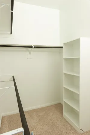 a view of small space with racks on the wall