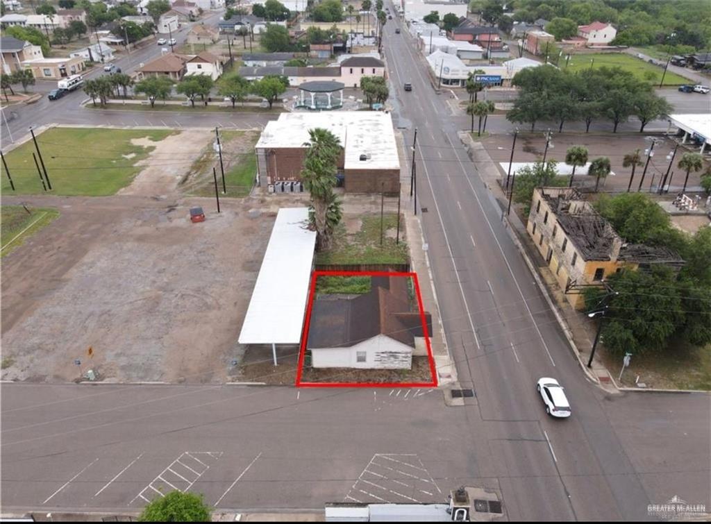 107 East Main Street Rio Grande City, TX 78582 - Photo 4 of 16 Aerial overview of property's location featuring property parcel outlined