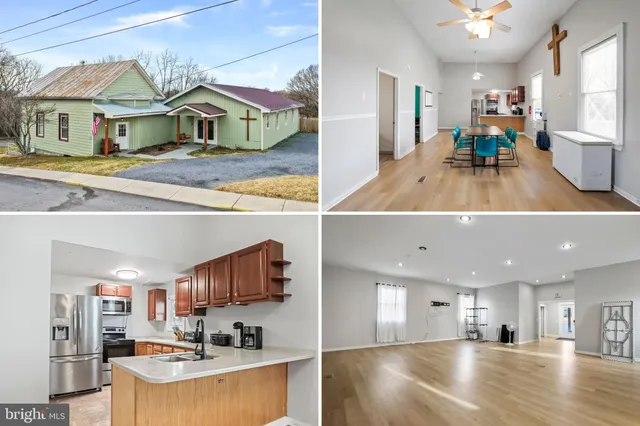 a view of a living room and kitchen with furniture