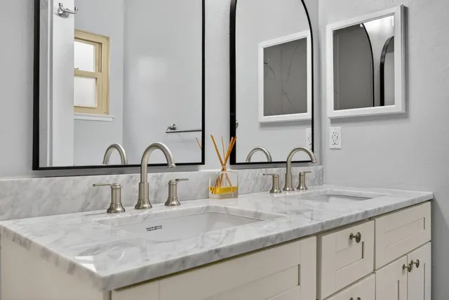 a house view with a garden space