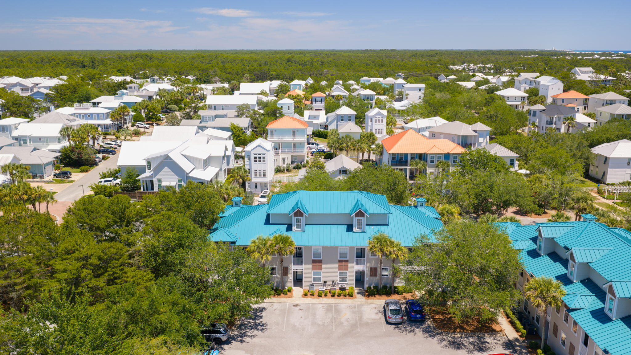 117 Village Boulevard, Unit 711 Santa Rosa Beach, FL 32459 - Photo 38 of 47 an aerial view of residential houses with outdoor space