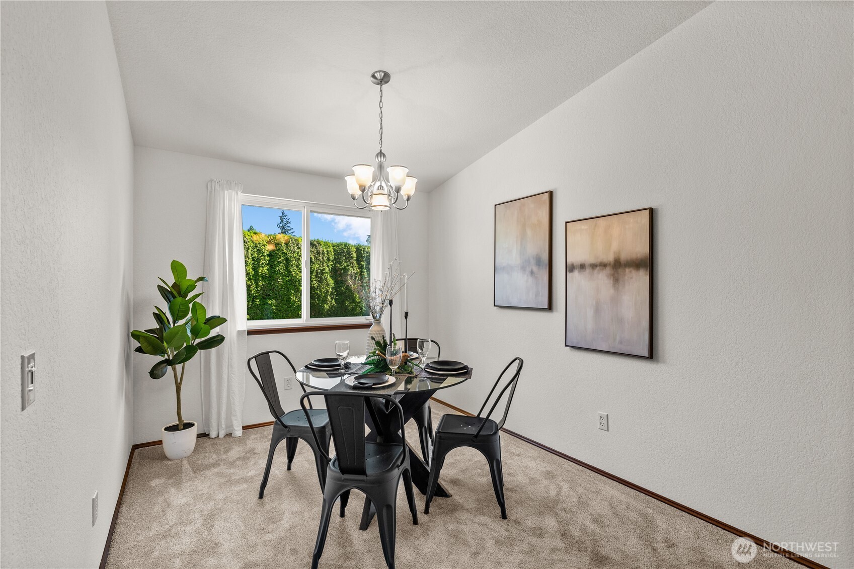 518 Hubbard Road Lynnwood, WA 98036 - Photo 6 of 39 a dining room with furniture a livingroom and chandelier