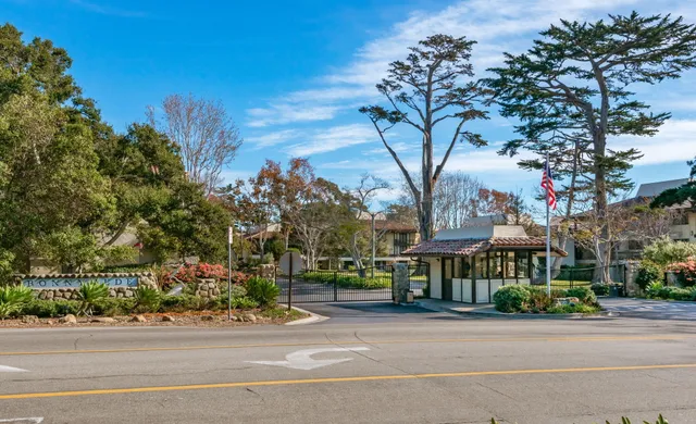 a view of a building with a street