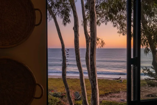 a view of swimming pool from a balcony