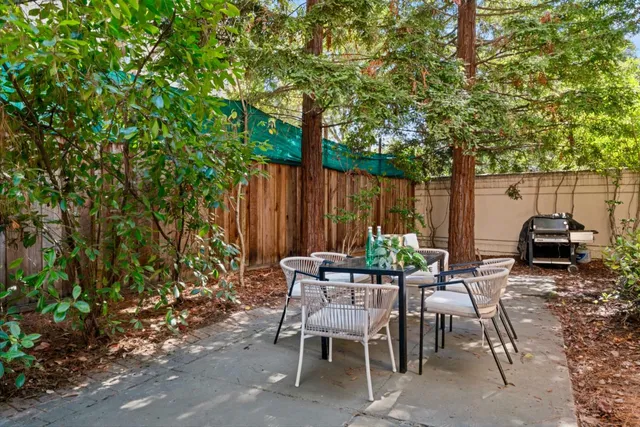 a outdoor living space with furniture
