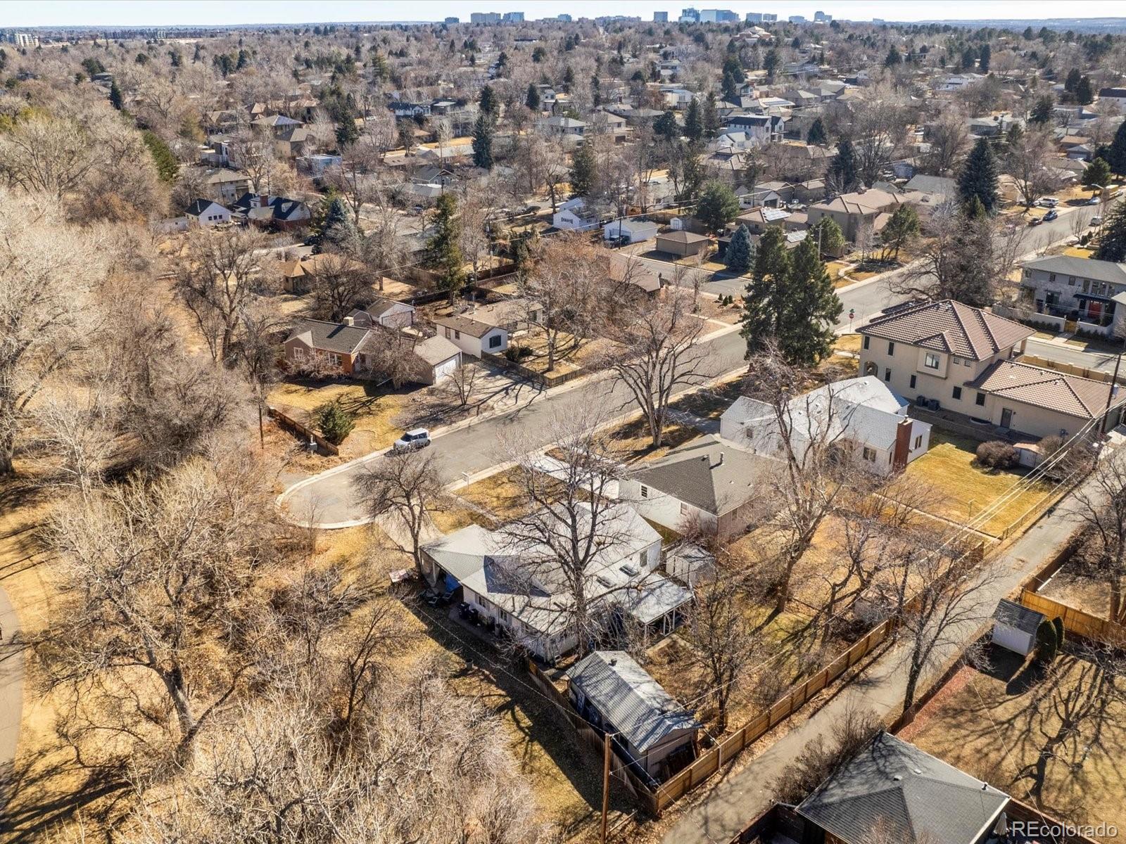 3145 South Ash Street Denver, CO 80222 - Photo 14 of 24 an aerial view of residential house with parking space