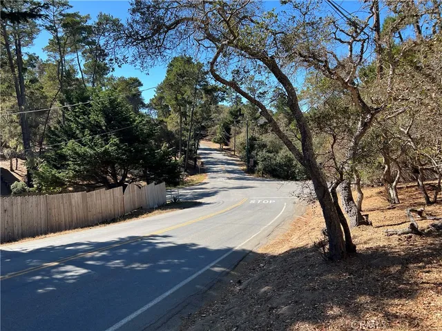 a view of a yard covered in snow