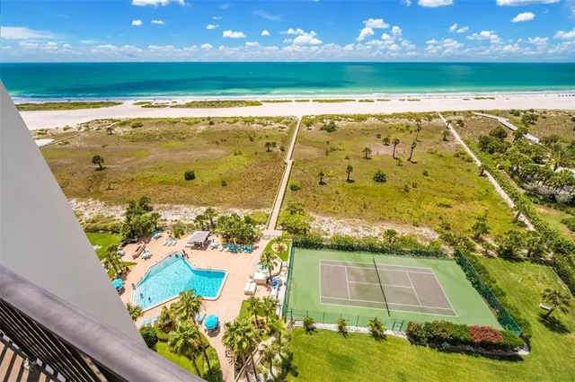 a view of a city with tall buildings