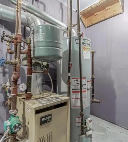 a close view of water heater room