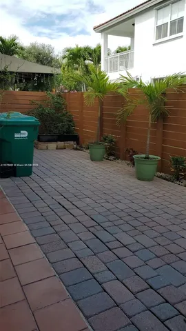 a view of a terrace with sky view