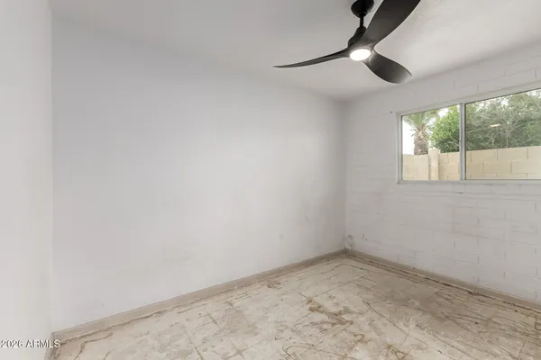 an empty room with a window