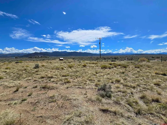 a view of a yard with an ocean