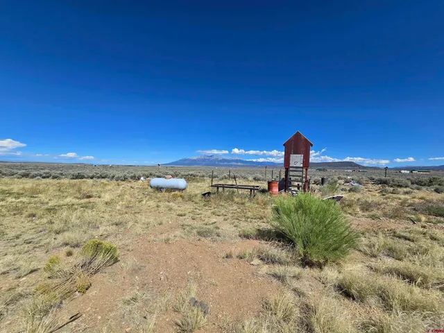 a view of a beach and a building