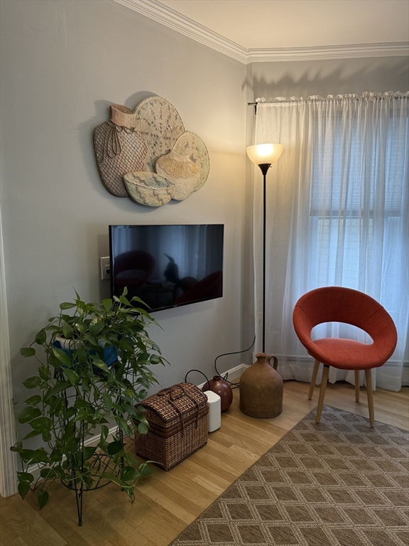 159 Walnut Street, Unit 2 Somerville, MA 02145 - Photo 6 of 10 a living room with furniture and a mirror
