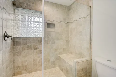 a bathroom with a shower