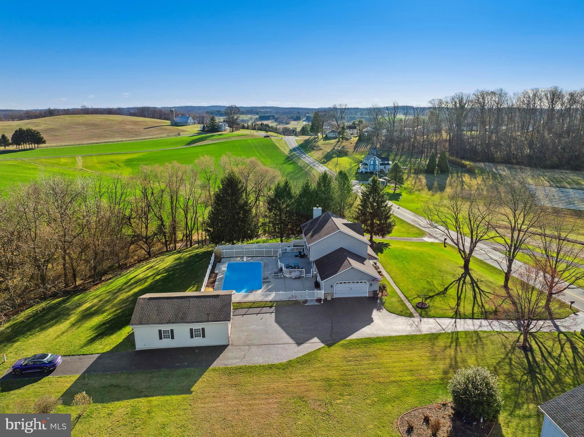 3198 Uniontown Road Westminster, MD 21158 - Photo 45 of 49 Aerial view from side of property (pool view)