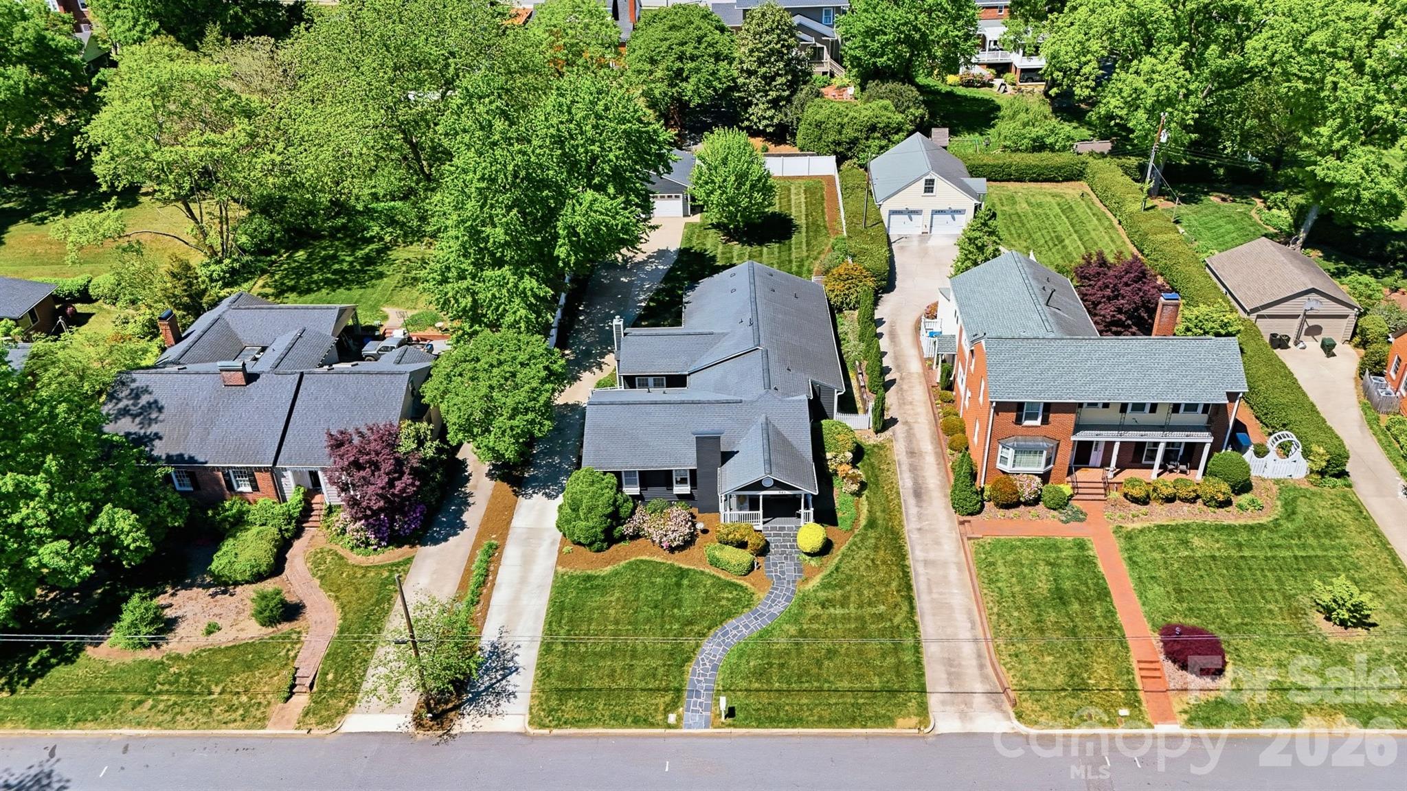 543 5th Street Northwest Hickory, NC 28601 - Photo 39 of 43 an aerial view of residential houses with outdoor space and street view