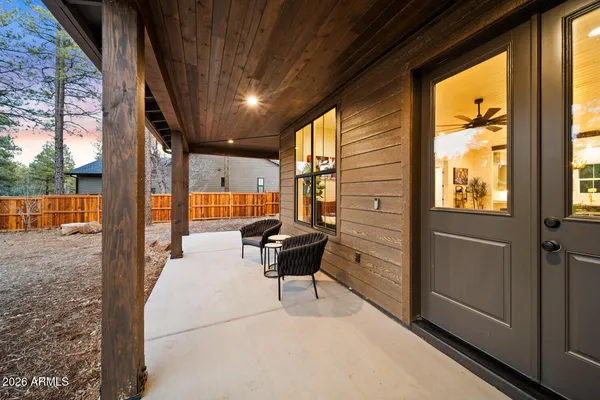 a view of a lake with a city view