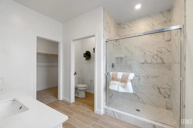 a close view of walk in closet