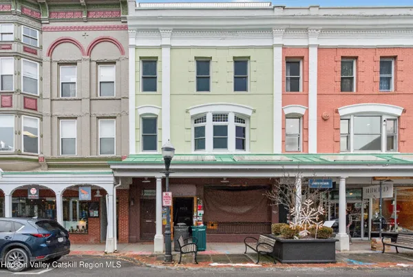 a front view of a building and entryway