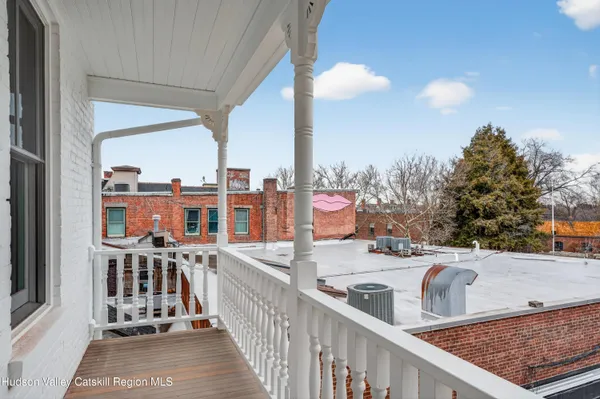 a view of city from a balcony