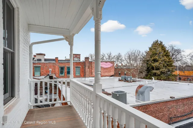 a view of city from a balcony