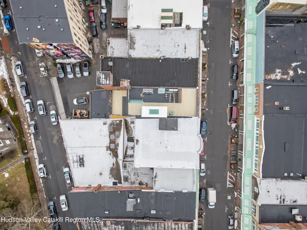an aerial view of a city
