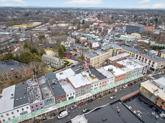 an aerial view of city
