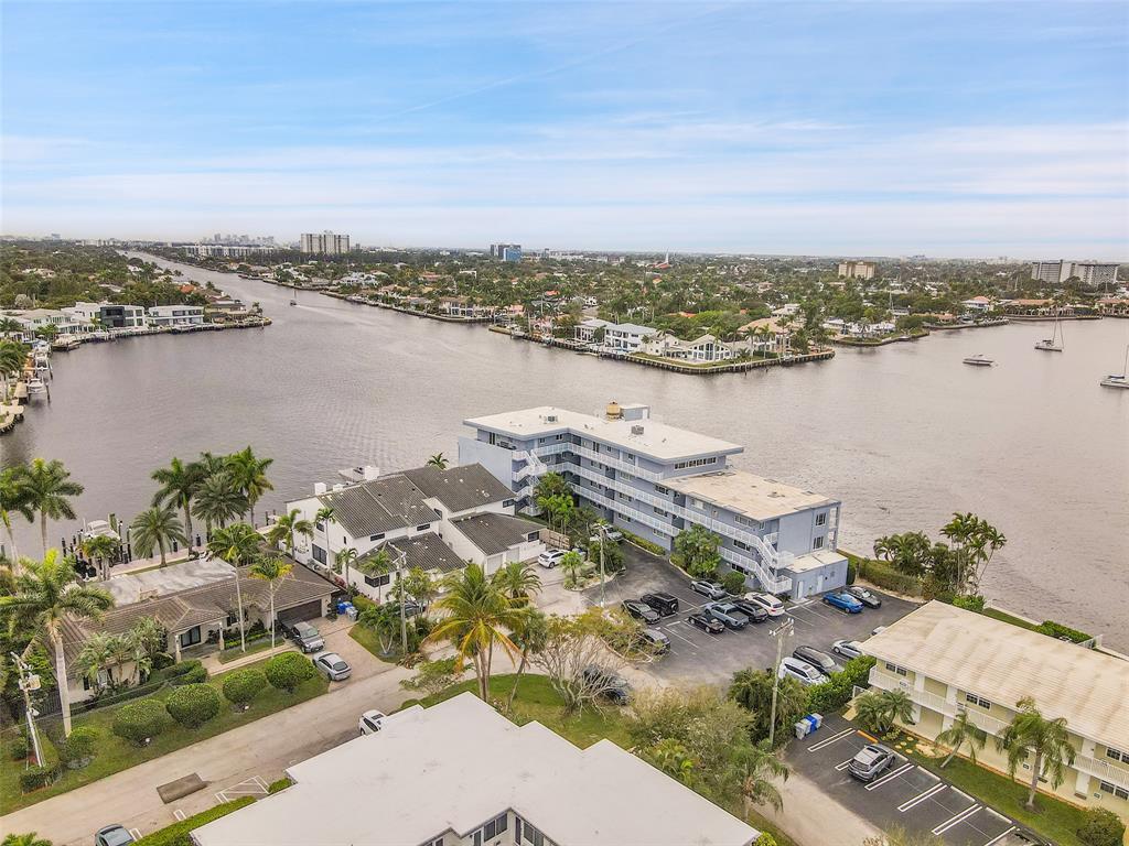 1201 South Riverside Drive, Unit 204 Pompano Beach, FL 33062 - Photo 43 of 48 an aerial view of a house with a lake view