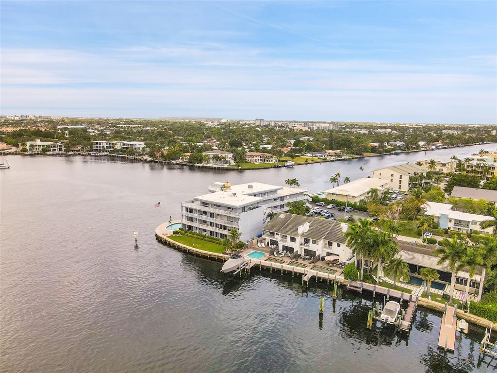 1201 South Riverside Drive, Unit 204 Pompano Beach, FL 33062 - Photo 47 of 48 an aerial view of a house with a lake view