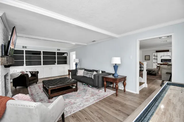 a living room with furniture