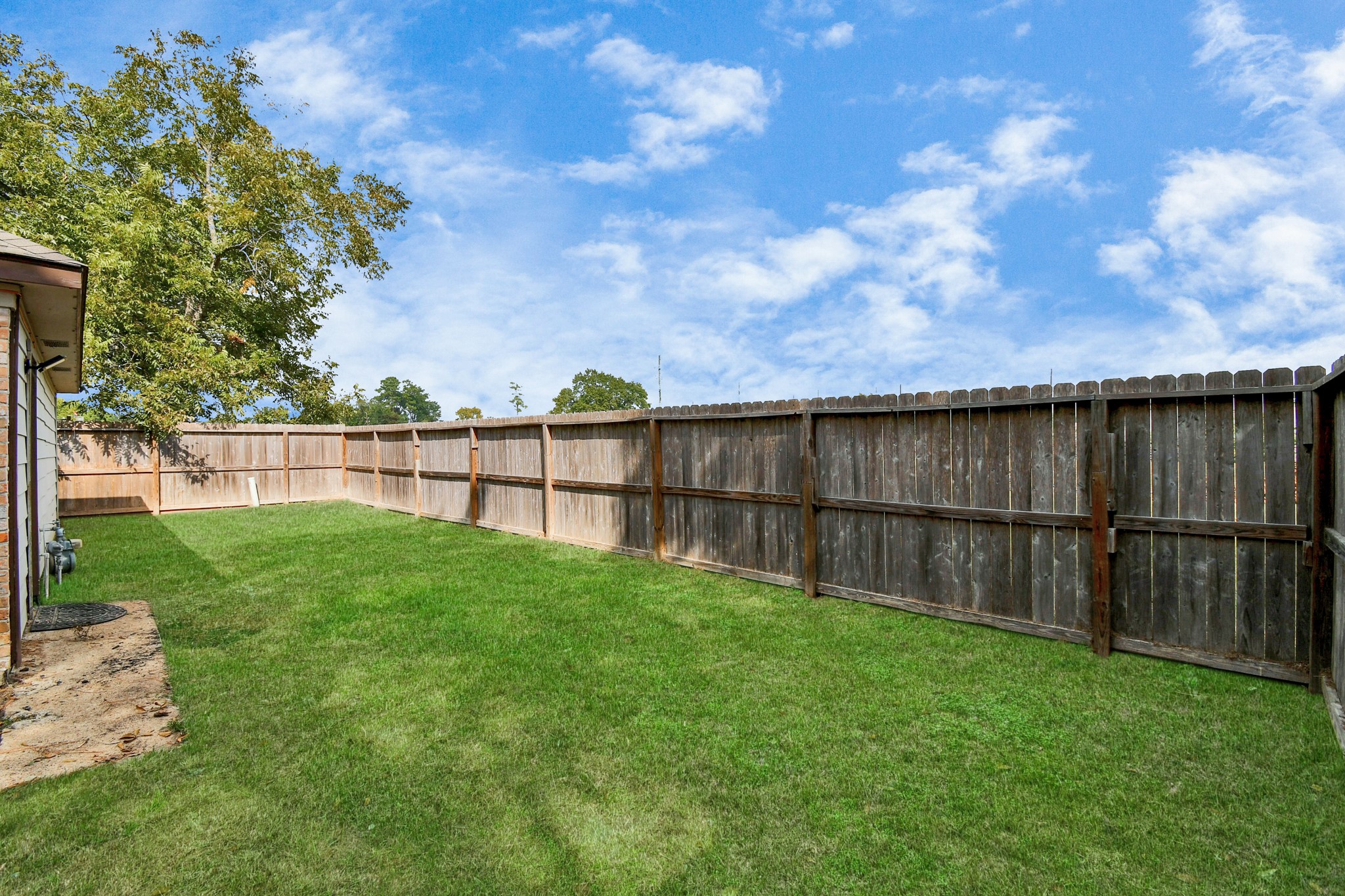 7502 Ralick Court Spring, TX 77379 - Photo 40 of 42 a view of a backyard with a garden
