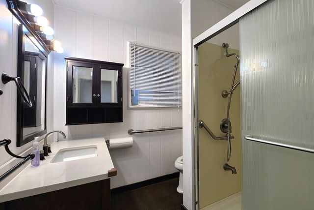 a bathroom with a shower