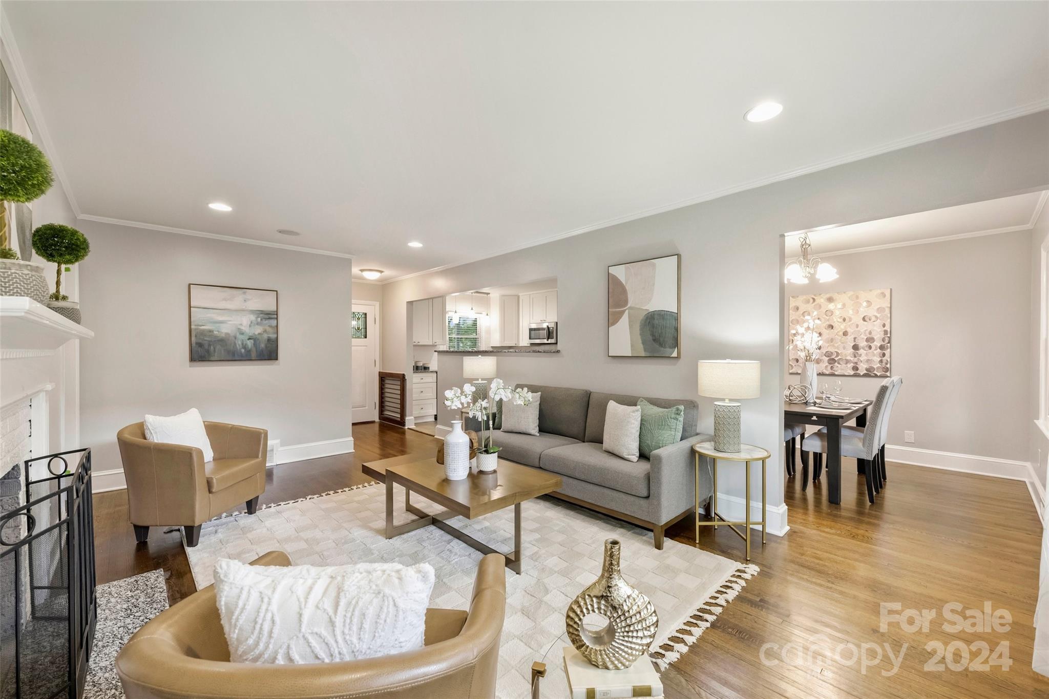 515 Bartling Road Charlotte, NC 28209 - Photo 6 of 42 a living room with furniture and a wooden floor