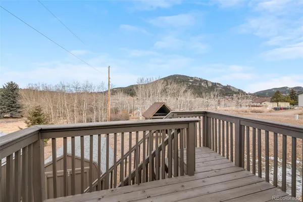 a view of city and wooden floor