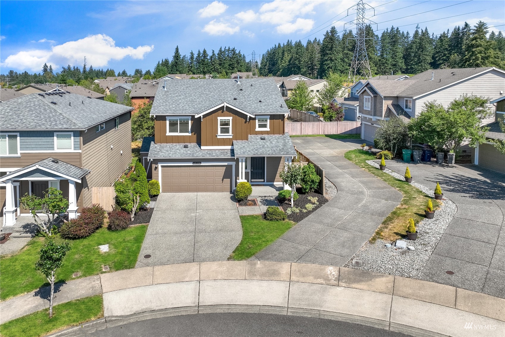 4203 167th Place Southeast Bothell, WA 98012 - Photo 36 of 38 an aerial view of a house with a garden and balcony