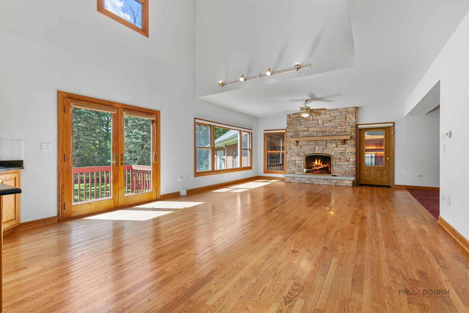 28232 North Gilmer Road Grayslake, IL 60030 - Photo 17 of 74 a view of empty room with wooden floor and fireplace