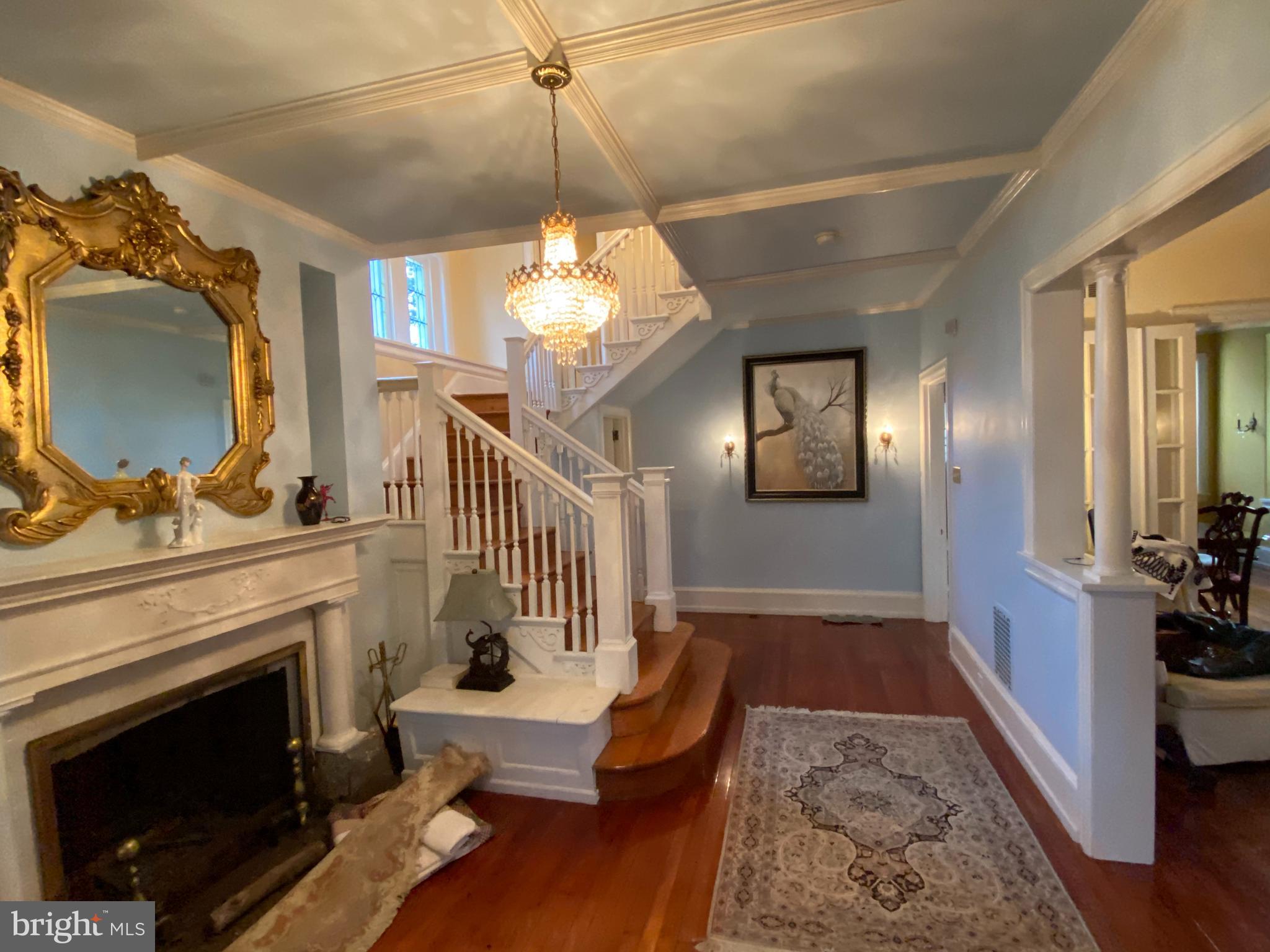 6358 Sherwood Road Philadelphia, PA 19151 - Photo 8 of 30 Foyer with wood-burning fireplace
