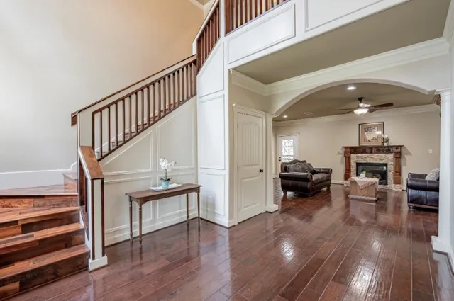 a view of livingroom with hardwood and furniture