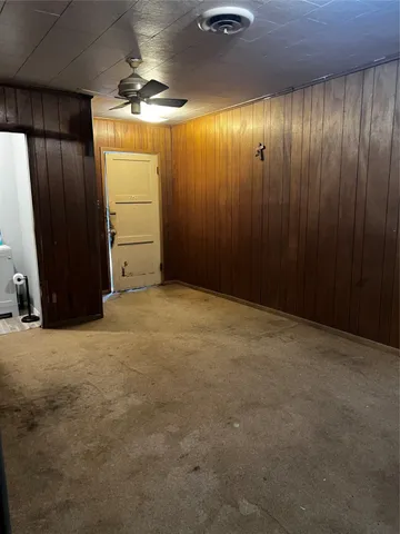 an empty room with closet