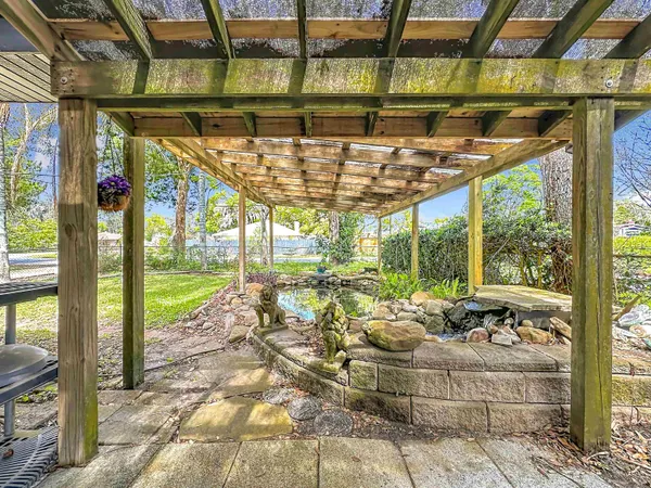 a view of city and green space