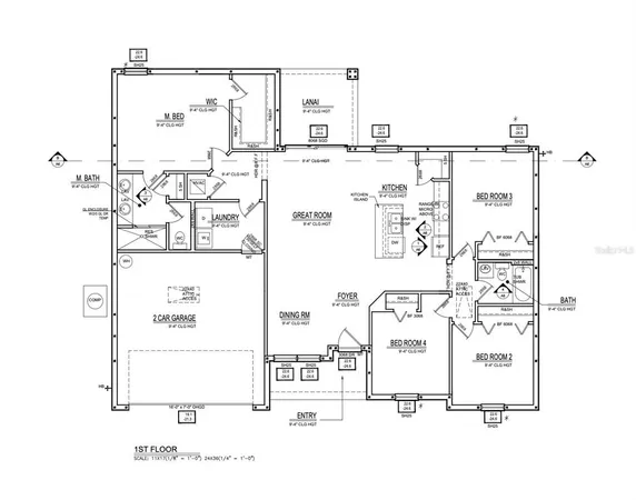 a large kitchen with stainless steel appliances granite countertop a large center island a sink dishwasher a refrigerator and white cabinets with wooden floor