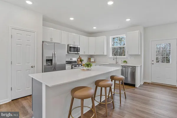 a view of a house with a white door