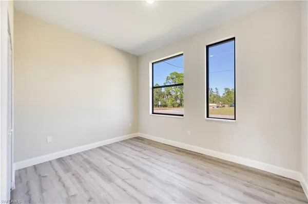 an empty room with closet