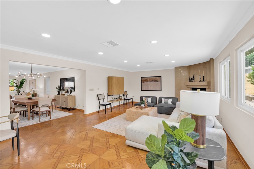 2395 Cooley Place Pasadena, CA 91104 - Photo 19 of 46 a living room with furniture potted plant and view of kitchen