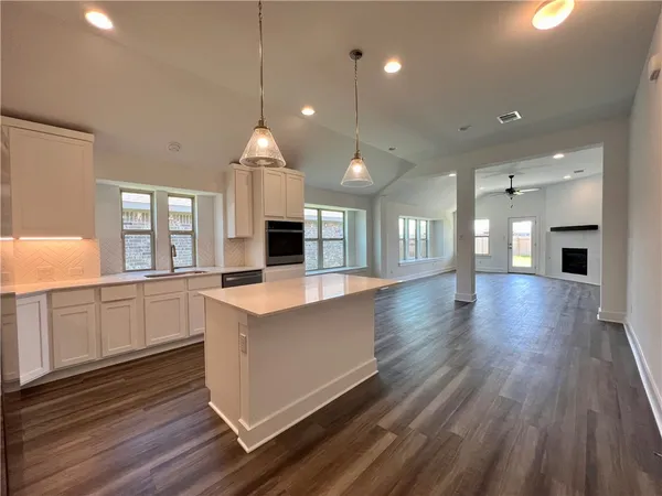 a view of a livingroom with a fireplace