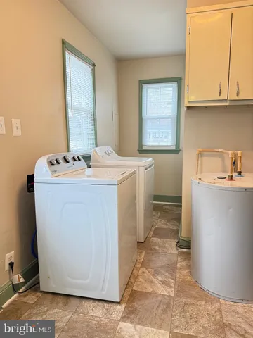 a utility room with a sink washer and dryer