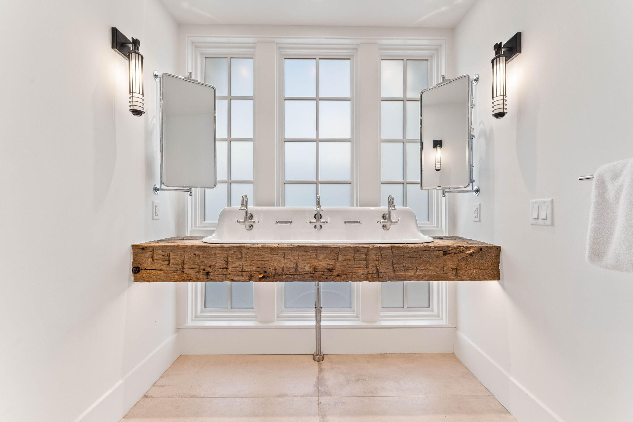 58 Coopersmith Ln Inlet Beach Inlet Beach, FL 32461 - Photo 109 of 130 a bathroom with a granite countertop sink and a mirror